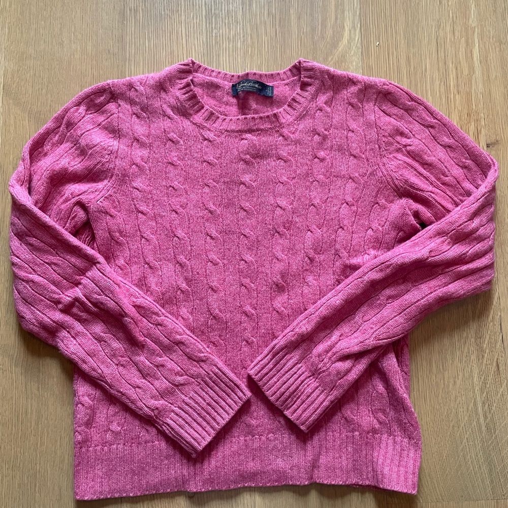Brooks Brothers cashmere pink cable knit sweater size S